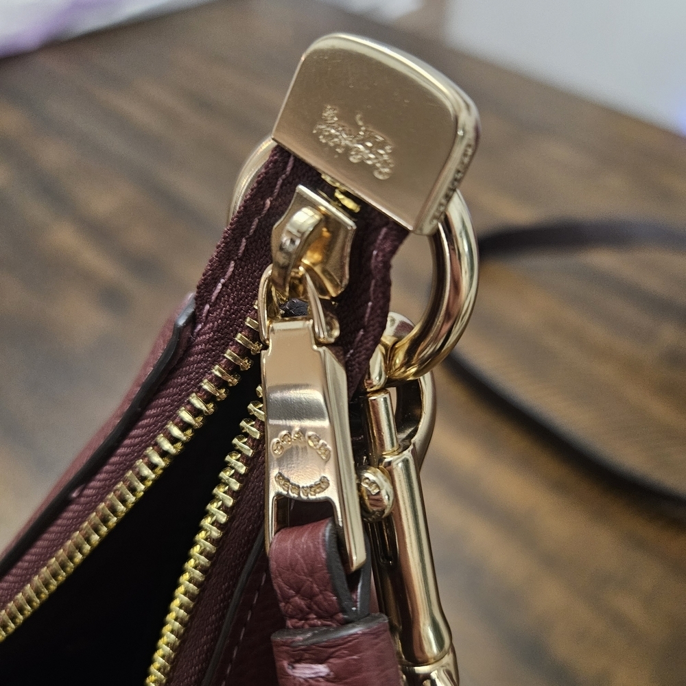 Coach Jules Hobo Burgundy Leather Shoulder Bag - Picture 9 of 9